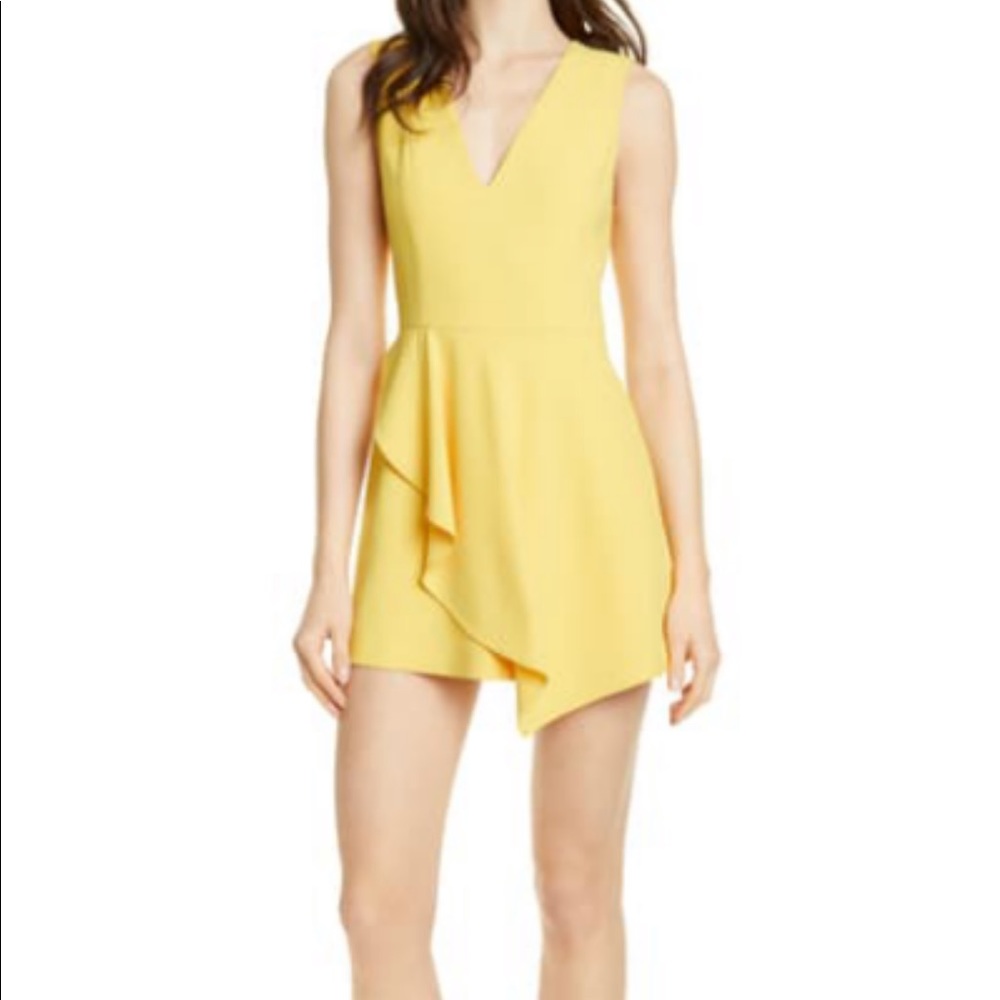 NWOT- Alice&Olivia Yellow Asymmetric Callie Dress